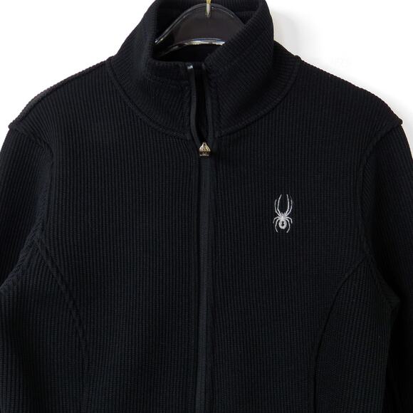 Spyder Virtue Full-Zip Core Sweater Women's Black Ribbed Sweater Jacket Small - Picture 4 of 10